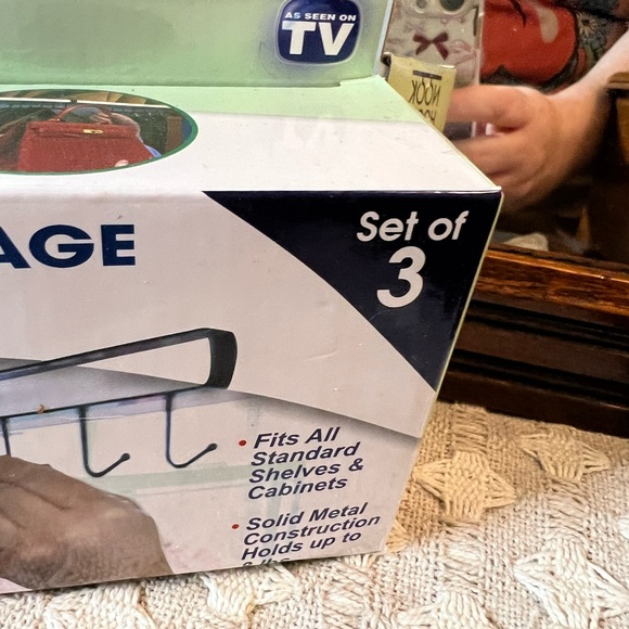 NOOK HOOKS Under Shelf Storage Hooks No Tools Needed Easy Install Set of 3 Black - Picture 2 of 4